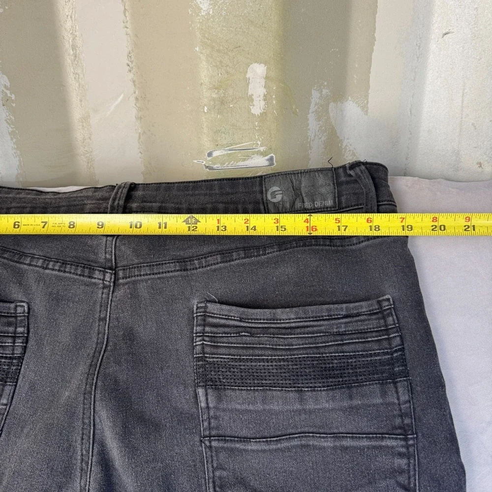G-Fried Mens Dark Wash Black Stretch Denim Slim Fit Straight Jeans Size 38x32